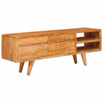 Cabinet TV cu raft Maro 110 x 30 x 40 cm Lemn Solid de Acacia GartenMobel Dekor