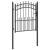 Poartă de gard cu țepi Gri 125 x 100 cm Oțel vopsit în pulbere GartenMobel Dekor