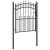 Poartă de gard cu țepi Gri 150 x 100 cm Oțel vopsit în pulbere GartenMobel Dekor