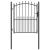Poartă de gard cu țepi Gri 150 x 100 cm Oțel vopsit în pulbere GartenMobel Dekor