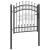Poartă din Gard cu Vârf de Lancă Gri 103 x 100 cm Oțel GartenMobel Dekor