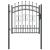 Poartă din Gard cu Vârf de Lancă Gri 103 x 100 cm Oțel GartenMobel Dekor