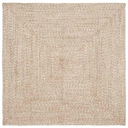 Covor Basketweave Natural și alb 120 x 120 cm Iută GartenMobel Dekor