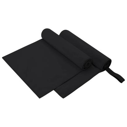 Prosoape Sport 2 pcs Negru 100 x 50 cm Poliester și poliamidă GartenMobel Dekor