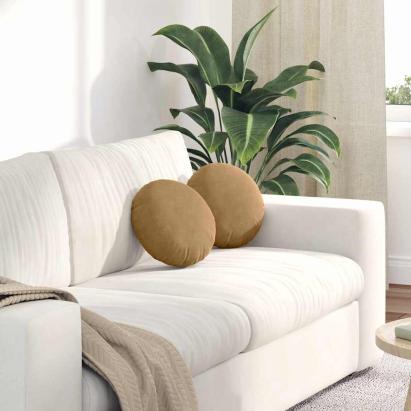 Perne de Șezut 2 pcs Maro Ø 40 x 13 cm Catifea GartenMobel Dekor