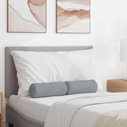 Perne Bolster 2 pcs Gri deschis Ø 15 x 40 cm țesătură GartenMobel Dekor