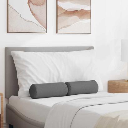 Perne Bolster 2 pcs Gri închis Ø 15 x 40 cm țesătură GartenMobel Dekor