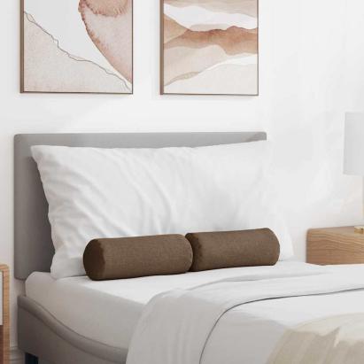 Perne Bolster 2 pcs Maro Ø 15 x 40 cm țesătură GartenMobel Dekor