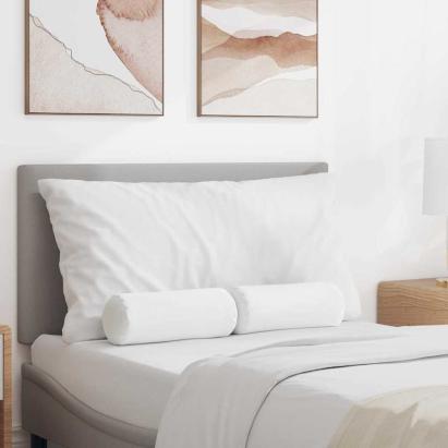 Perne Bolster 2 pcs Alb Ø 15 x 40 cm țesătură GartenMobel Dekor