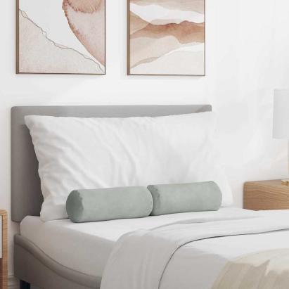 Perne Bolster 2 pcs Gri deschis Ø 15 x 40 cm GartenMobel Dekor