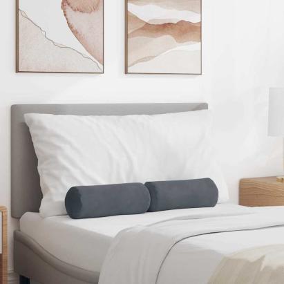 Perne Bolster 2 pcs Gri închis Ø 15 x 40 cm GartenMobel Dekor