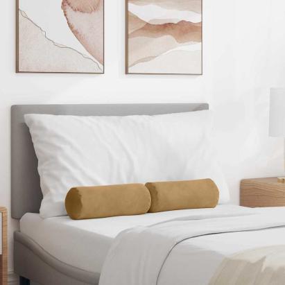 Perne Bolster 2 pcs Maro Ø 15 x 40 cm Țesătură din corduroy GartenMobel Dekor