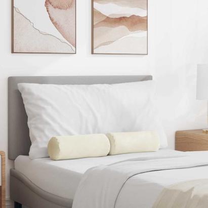 Perne Bolster 2 pcs Crem Ø 15 x 40 cm Țesătură din corduroy GartenMobel Dekor