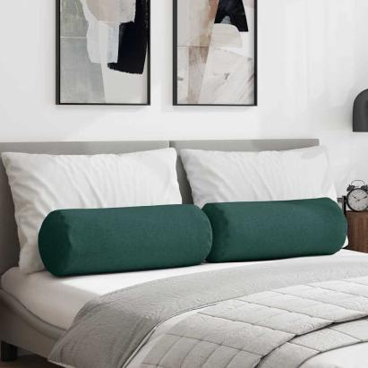Perne Bolster 2 pcs Verde închis Ø 25 x 70 cm țesătură GartenMobel Dekor