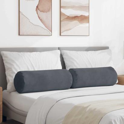 Perne Bolster 2 pcs Gri închis Ø 25 x 70 cm GartenMobel Dekor