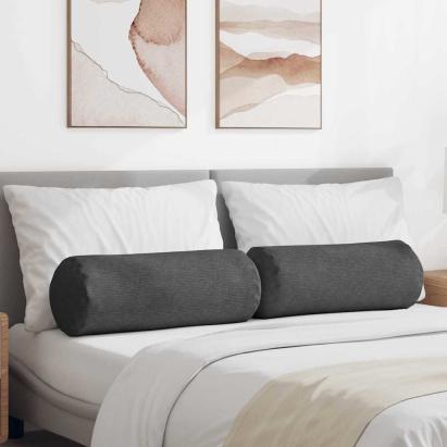 Perne Bolster 2 pcs Gri închis Ø 25 x 70 cm GartenMobel Dekor