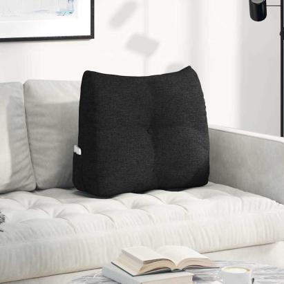 Perna pentru spate Negru 60 x 24 x 50 cm țesătură GartenMobel Dekor