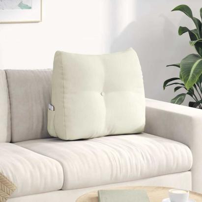 Perna pentru spate Crem 60 x 24 x 50 cm Catifea GartenMobel Dekor