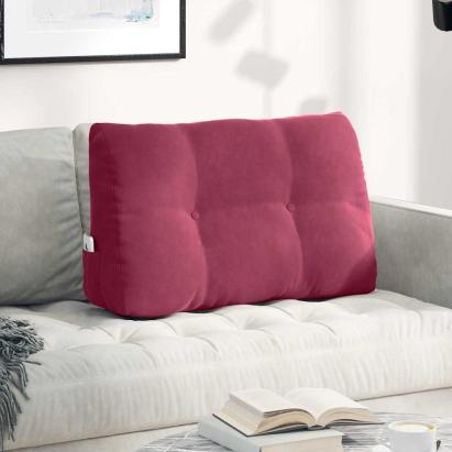 Perna pentru spate Roșu Vin 80 x 24 x 50 cm Catifea GartenMobel Dekor