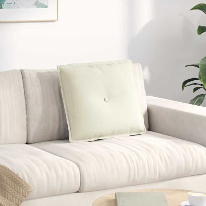 Perna pentru spate Crem 50 x 45 cm Țesătură din corduroy GartenMobel Dekor