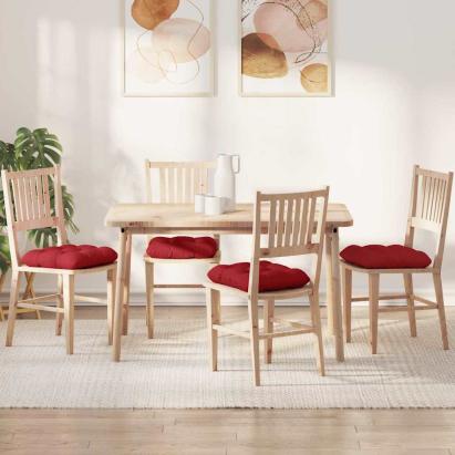 Perne de Șezut 4 pcs Roșu 40 x 40 x 12 cm țesătură GartenMobel Dekor