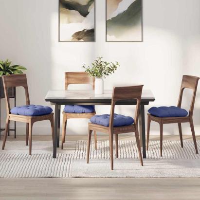 Perne de Șezut 4 pcs Albastru Jeans 40 x 40 x 12 cm țesătură GartenMobel Dekor