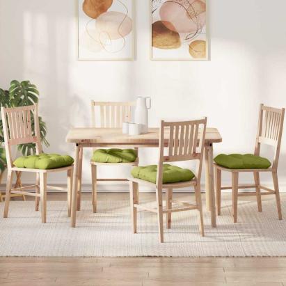 Perne de Șezut 4 pcs Verde deschis 45 x 45 x 12 cm țesătură GartenMobel Dekor