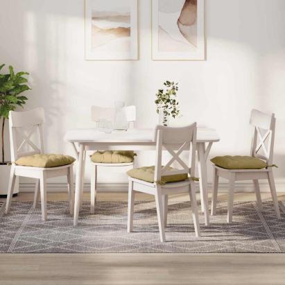 Perne de Șezut 4 pcs Gri Verde 40 x 40 x 6 cm GartenMobel Dekor