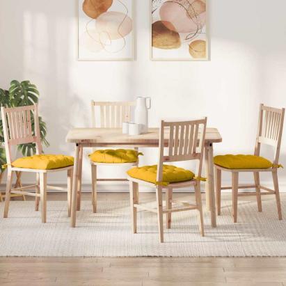 Perne de Șezut 4 pcs Galben Deschis 40 x 40 x 6 cm GartenMobel Dekor