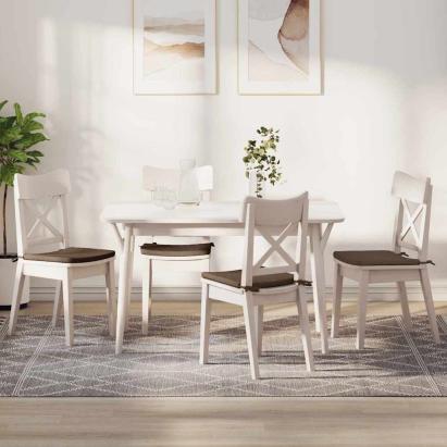 Perne de Șezut 4 pcs Maro 40 x 40 x 3 cm țesătură GartenMobel Dekor