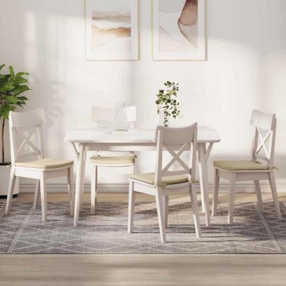 Perne de Șezut 4 pcs Crem 40 x 40 x 3 cm țesătură GartenMobel Dekor