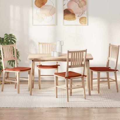 Perne de Șezut 4 pcs Roșu portocalie 40 x 40 x 3 cm GartenMobel Dekor