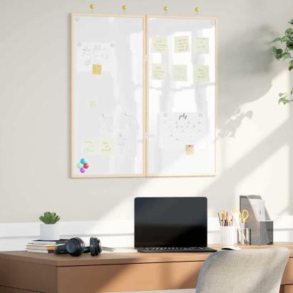 Tablă albă magnetică Alb 80 x 1.4 x 80 cm Lemn masiv de pin GartenMobel Dekor