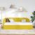 Cadru de pat colțar cu headboard Galben 90 x 190 cm Catifea GartenMobel Dekor