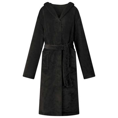 Robe cu glugă Negru m Flanelă GartenMobel Dekor