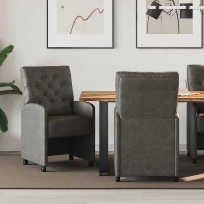 Scaune de dining 2 pcs Negru 58 x 67 x 97 cm Piele artificială GartenMobel Dekor