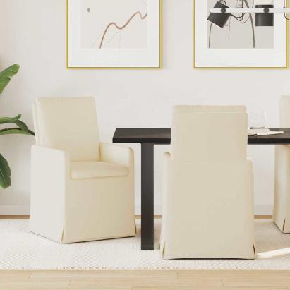 Scaune de dining 2 pcs Bej 57 x 67 x 98 cm in GartenMobel Dekor