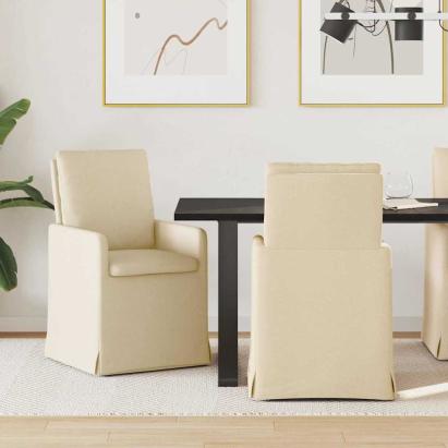 Scaune de dining 2 pcs Crem 57 x 67 x 98 cm țesătură GartenMobel Dekor