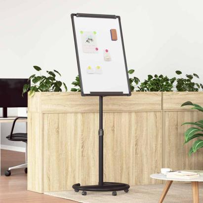 Tablă albă magnetică cu roata Alb și negru 62 x 62 x 195 cm EPS GartenMobel Dekor