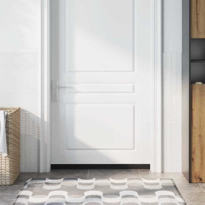 Perdele de ușă cu perii cu montare prin înșurubare 2 pcs Alb GartenMobel Dekor