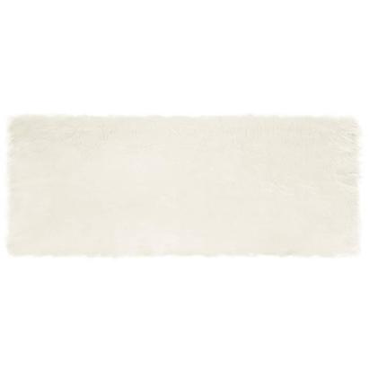 Covor Faux din Lână de oaie Alb 80 x 200 cm Poliester GartenMobel Dekor