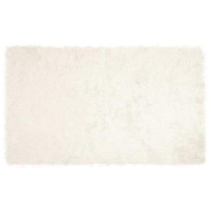 Covor Faux din Lână de oaie Alb 100 x 200 cm Poliester GartenMobel Dekor