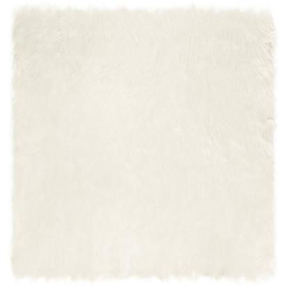 Covor Faux din Lână de oaie Alb 120 x 120 cm Poliester GartenMobel Dekor
