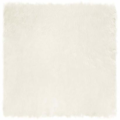Covor Faux din Lână de oaie Alb 160 x 160 cm Poliester GartenMobel Dekor