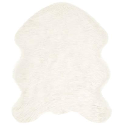 Covor Faux din Lână de oaie Alb 50 x 80 cm Poliester GartenMobel Dekor