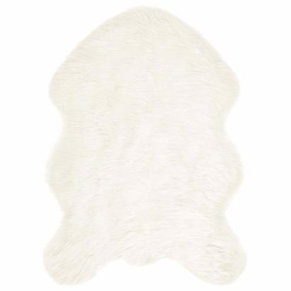 Covor Faux din Lână de oaie Alb 60 x 90 cm Poliester GartenMobel Dekor