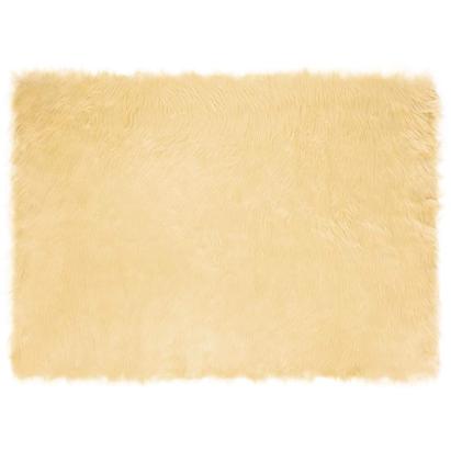 Covor Faux din Lână de oaie Crem 200 x 140 cm Poliester GartenMobel Dekor