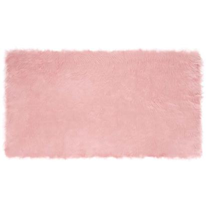 Covor Faux din Lână de oaie Roz 60 x 110 cm Poliester GartenMobel Dekor