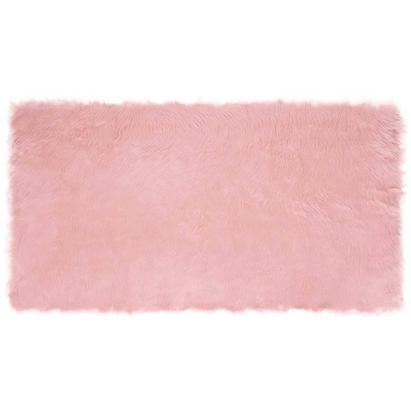 Covor Faux din Lână de oaie Roz 80 x 150 cm Poliester GartenMobel Dekor