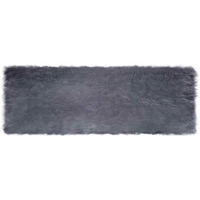 Covor Faux din Lână de oaie Antracit 80 x 250 cm Poliester GartenMobel Dekor